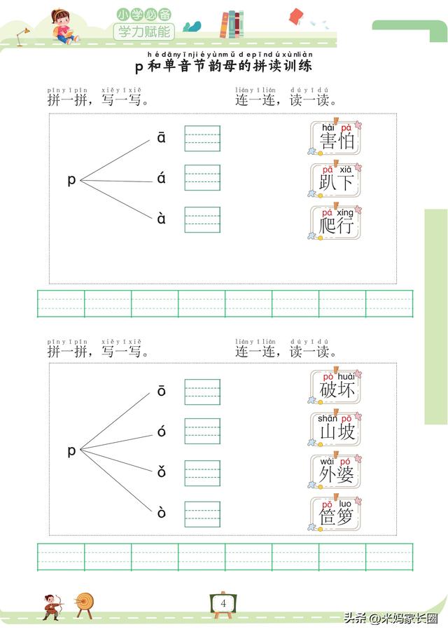 儿童拼音拼读练习早教，幼小衔接拼音入门