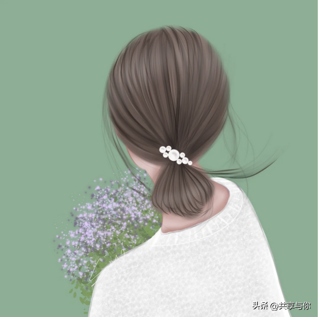 侧脸图片女生唯美，侧脸女生头像唯美微信（超美超温柔的手绘女生背影头像手绘女生背影头像）