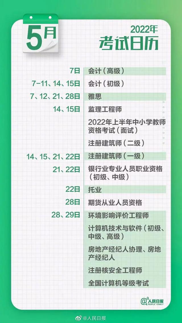 2022年考试时间一览表,2022年建筑类考试时间一览表(2022考试日历来啦) 2022年考试时间一览表,2022年建筑类考试时间一览表(2022考试日历来啦)