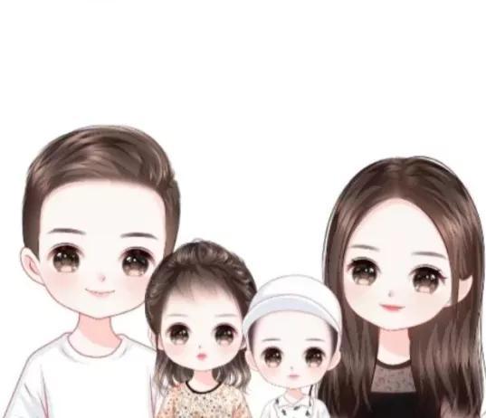 一家四口卡通图片，一家四口微信（亲子头像<一家四口>）