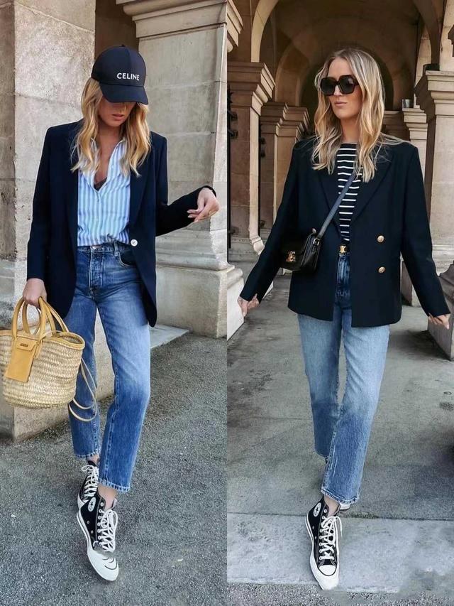 西服外套搭配什么裤子女，西装裤搭配什么外套女（西装+长裤更显气质又洋气）