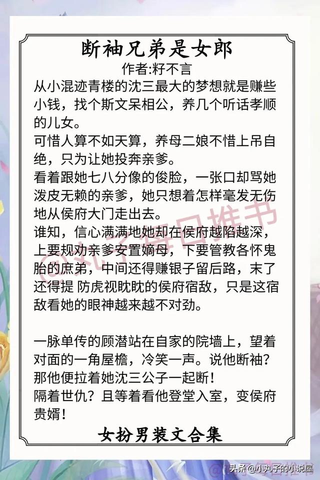 女扮男装的穿越小说，五本女扮男装文推荐（《我在开封当顾问》《朕立御医为皇后》贼精彩）