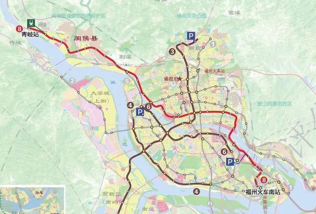 福州地铁规划图，福州地铁三号线最新规划图（涉及3号、8号、S1线等）