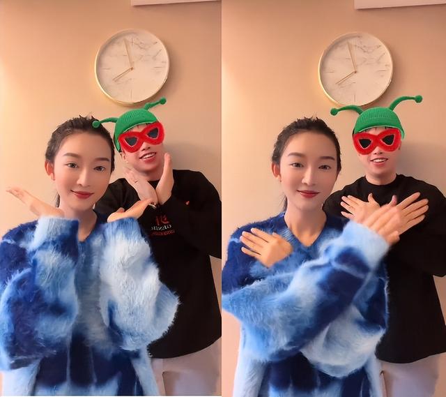 烧饼夫妇豪宅内跳操！老婆穿紧身裤双腿纤细，身后晾一排衣服抢镜