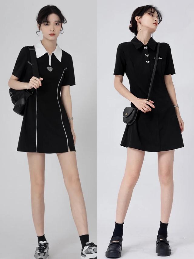 冬季黑色半身裙怎么搭配上衣图片("小黑裙"穿搭合集)