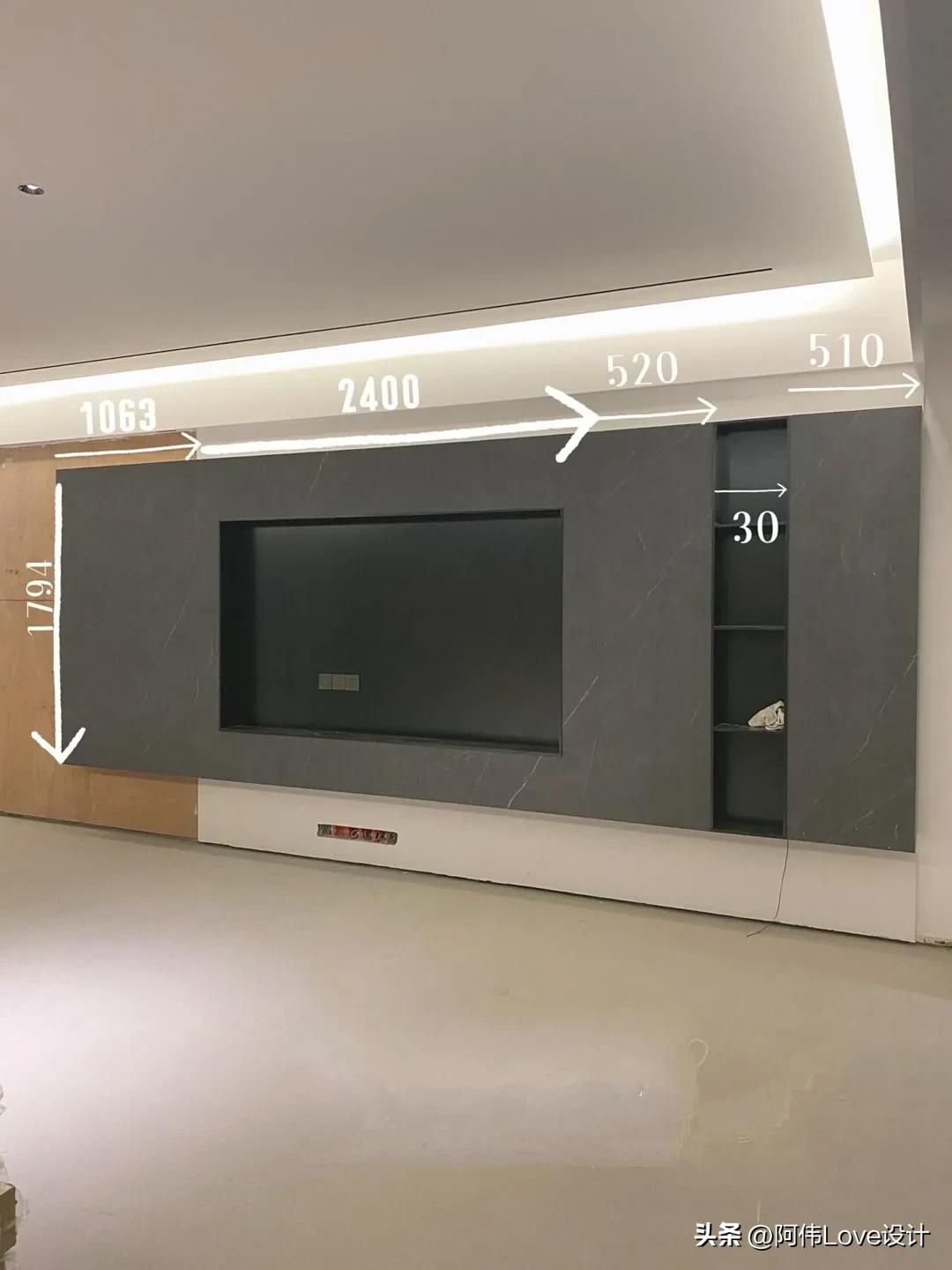 电视机标准尺寸一览表，电视机尺寸有哪些（30多款电视背景墙尺寸）