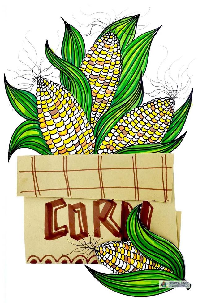 用玉米粒做手工作品图片大全，如何做玉米手工（综合创意画--玉米大丰收）