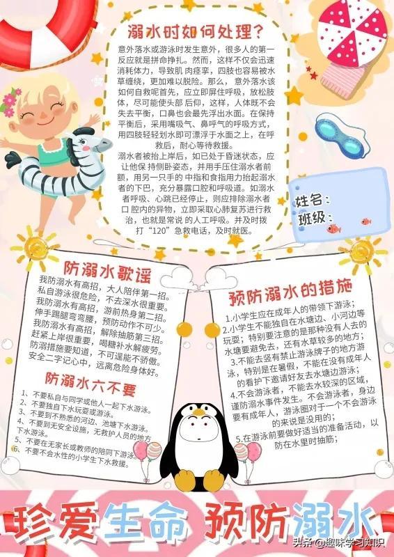 画一张最简单的防溺水手抄报，简单防溺水手抄报怎么画（防溺水安全教育小报大全）