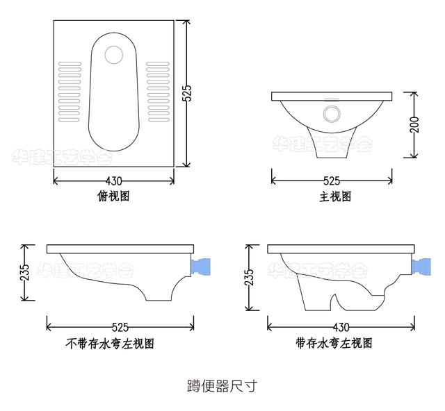 蹲坑尺寸标准尺寸图，蹲便器标准尺寸是多少（卫生间如厕区尺寸指引HJSJ-2022）