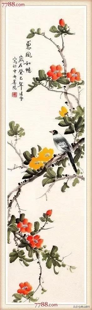 花鸟画作品欣赏，立体横幅小写意花鸟画100幅（精品花鸟画30幅，欣赏）