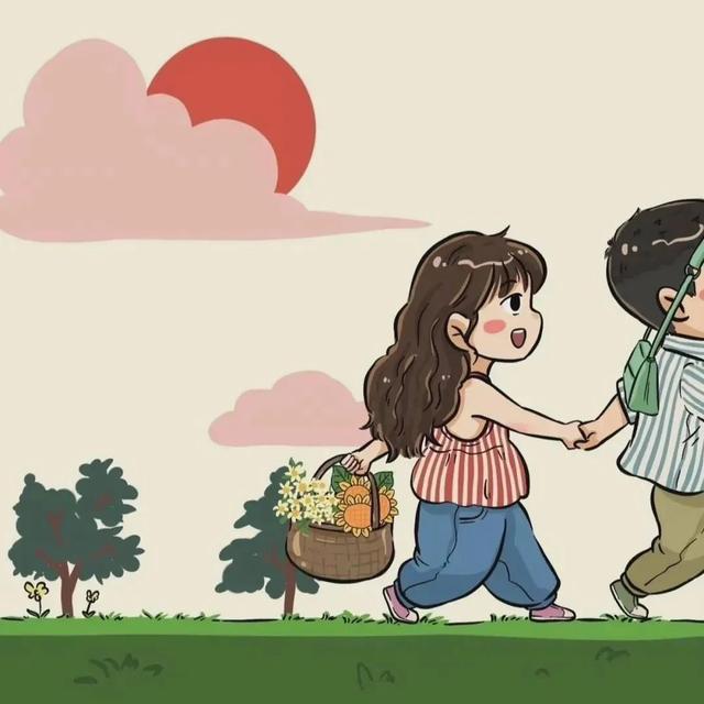 情头漫画 情侣，情侣头像丨一对两张漫画情头微信（插画风漫画风情侣头像）