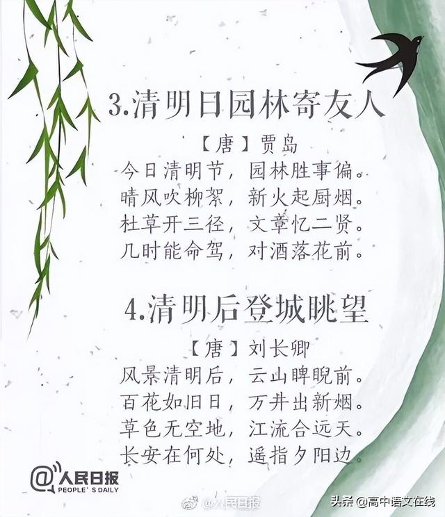 清明节的诗句古诗，清明节的诗句古诗简单（关于清明的20首经典诗词）