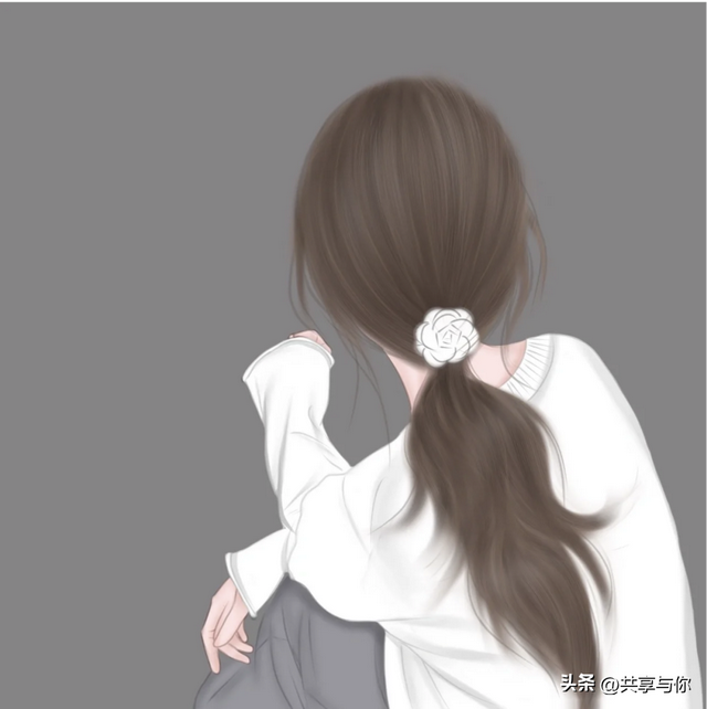 侧脸图片女生唯美，侧脸女生头像唯美微信（超美超温柔的手绘女生背影头像手绘女生背影头像）