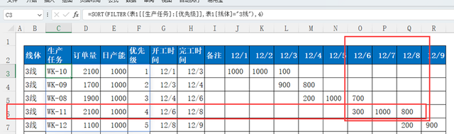 生产计划排程排产表格，excel生产计划自动排产表（生产计划中多条线多个异常的排程调整技巧）