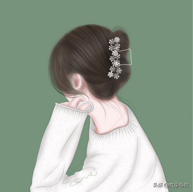 侧脸图片女生唯美，侧脸女生头像唯美微信（超美超温柔的手绘女生背影头像手绘女生背影头像）