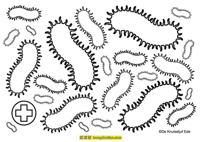 医院图片简笔画，医院的简笔画教程（12张病毒医院救护车纱布剪刀听诊器卡通简笔画）