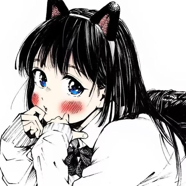 日系卡通头像    ☆﹎尐の可爱微信，日系卡通头像    ☆﹎尐の可爱（动漫女头︱日系漫画风黑白动漫女生头像）