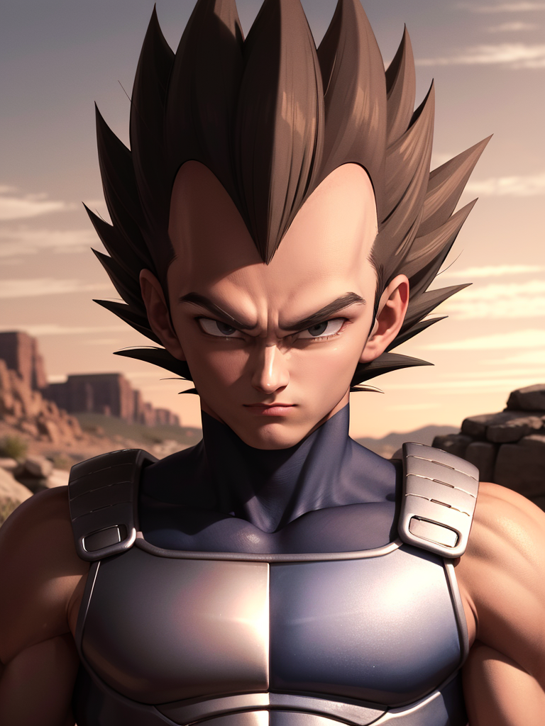 贝吉塔是宇宙战斗民族赛亚人的王子,发型奇特,脸上始终带着一股傲慢和