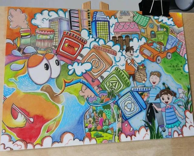 垃圾分类宣传画儿童画，垃圾分类宣传绘画简单（2022最新垃圾分类手抄报+环保儿童画）