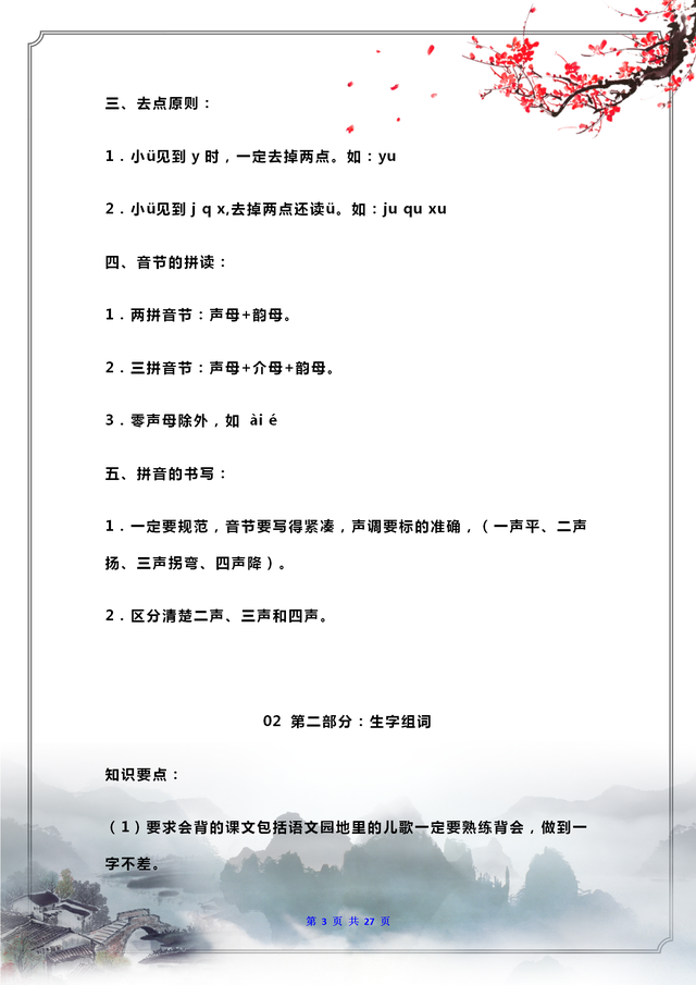 总的组词有哪些呢，总字的组词还有什么（一年级语文上册期末总复习知识汇编）