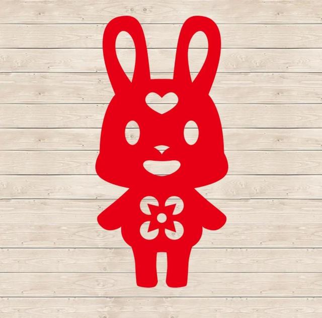 兔子剪纸的象征图片