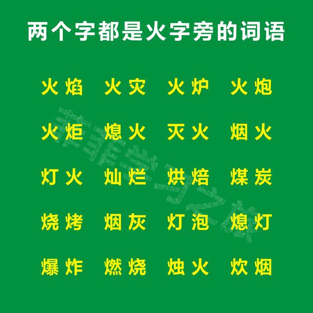 火加偏旁组成新字，火加偏旁组新字（一年级偏旁部首火字旁）