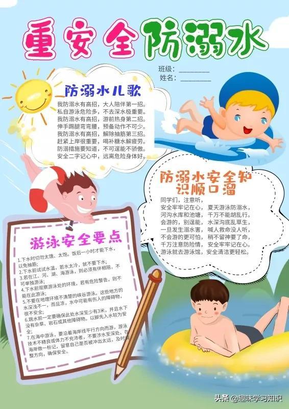 画一张最简单的防溺水手抄报，简单防溺水手抄报怎么画（防溺水安全教育小报大全）
