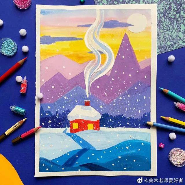 7-12岁儿童手工画，童真动物绘