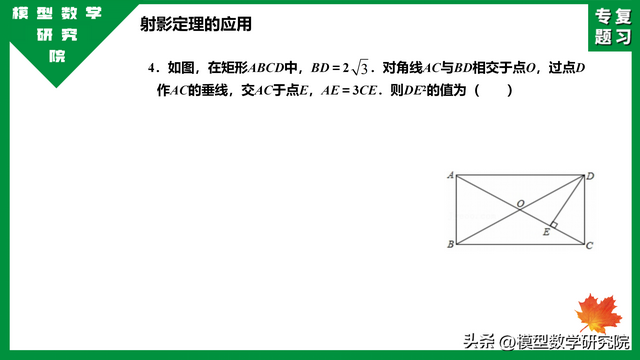 什么是数学上的射影定理，中考专题：射影定理小常识