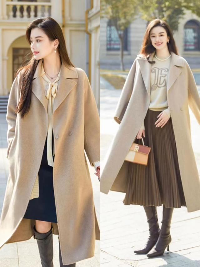 毛呢大衣怎么搭配，中款毛呢大衣怎么搭配（一看就很优雅的呢大衣造型）