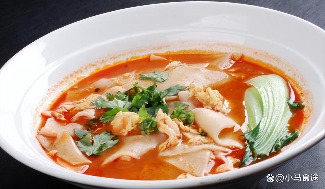 酸汤面片,味正味道西红柿鸡蛋烩面片,款陕西红柿的常面出好酸配上鸡蛋