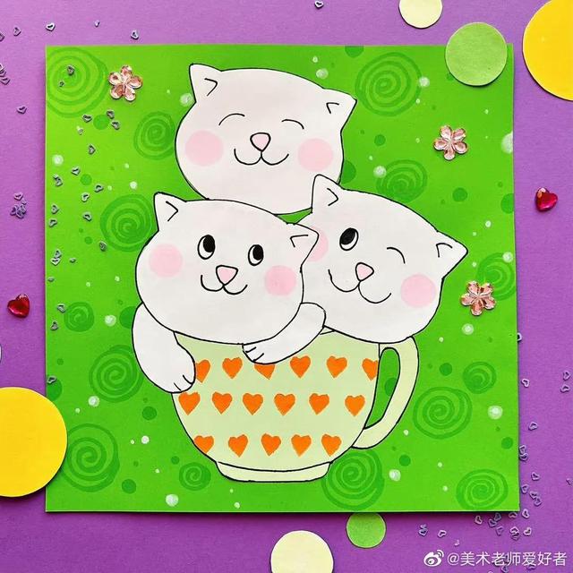 7-12岁儿童手工画，童真动物绘