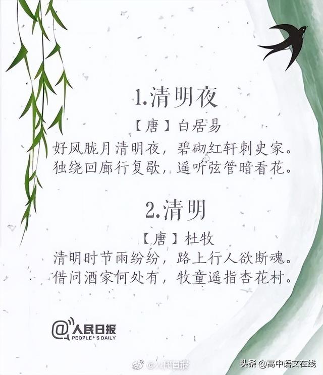 清明节的诗句古诗，清明节的诗句古诗简单（关于清明的20首经典诗词）