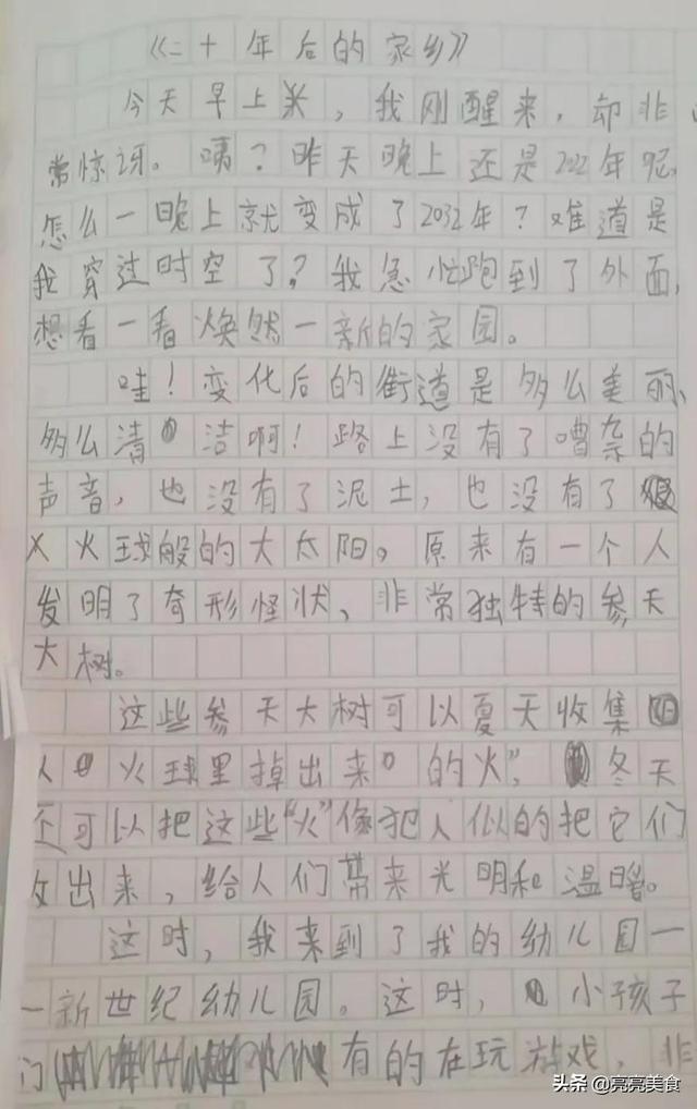 二十年后的家乡300字优秀作文，二十年后的故乡作文300字4篇（小学二年级作文《二十年后的家乡》附）