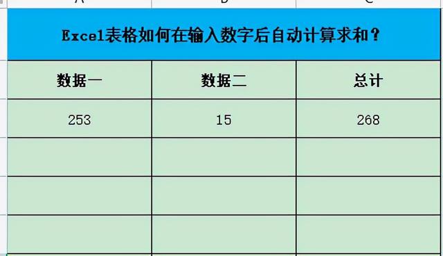 表格怎么算数字总和，Excel表格中怎么计算单元格数据的总和（Excel表格如何在输入数字后自动计算求和）