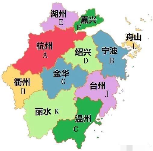 各个地方的车牌照，全国34个省市区内地市车牌字母地图集