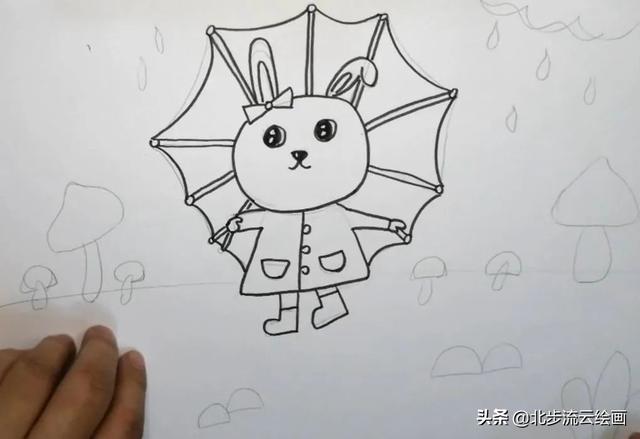 怎么画兔子，怎么画兔子女孩（儿童画教程：小兔子）