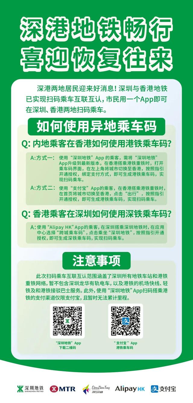 深圳怎么去香港，深圳到香港怎么走（深圳地铁和香港重铁今起扫码乘车互联互认）