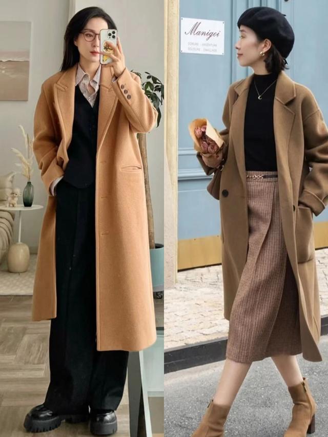 毛呢大衣怎么搭配，中款毛呢大衣怎么搭配（一看就很优雅的呢大衣造型）