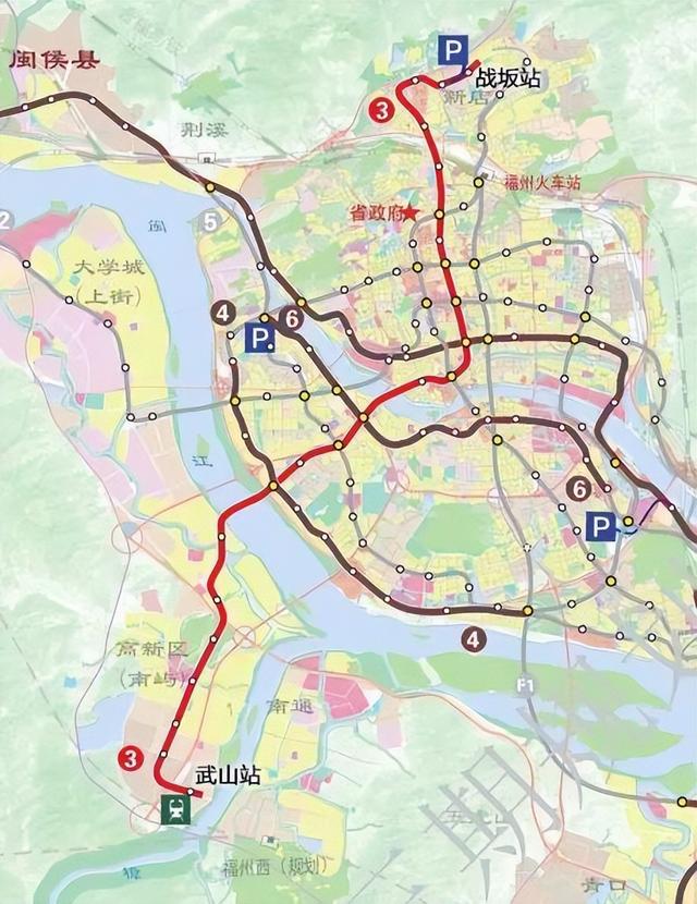 福州地铁规划图，福州地铁三号线最新规划图（涉及3号、8号、S1线等）