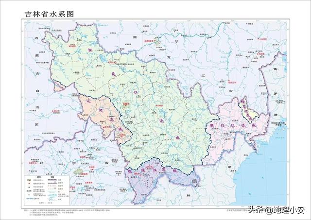 中国主要河流分布图，中国的河流分布图（吉林水系）