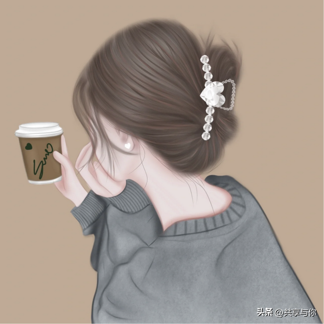 侧脸图片女生唯美，侧脸女生头像唯美微信（超美超温柔的手绘女生背影头像手绘女生背影头像）