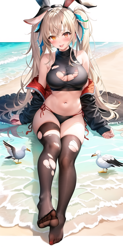 夏天的画怎么画简单又漂亮，夏天简笔画怎么画（AI绘画 海边夏日3）