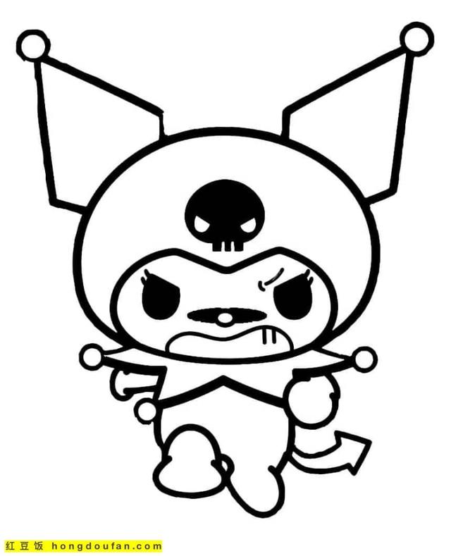 美乐蒂简笔画教程，我想看美乐蒂的画法（8张女孩子们最喜欢的凯蒂猫美乐蒂益智涂色简笔画）