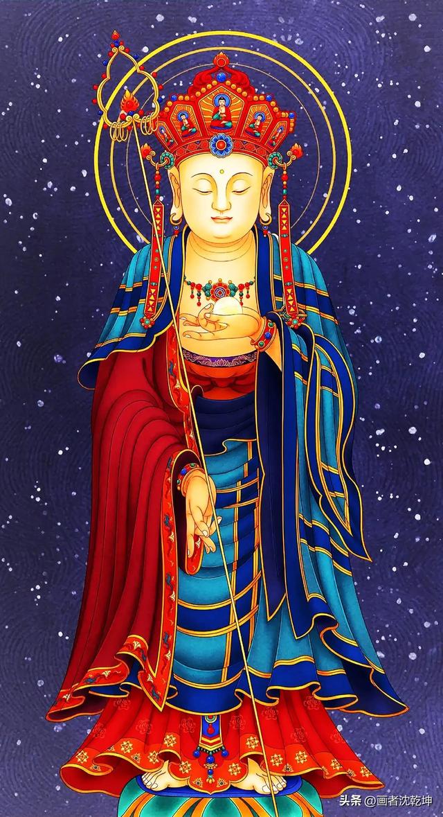地藏王菩萨画像，地藏王佛造像（地藏菩萨圣像画稿10幅）
