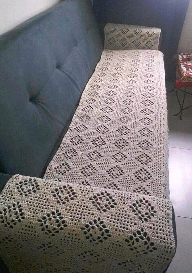 长方形沙发靠垫套钩法图片