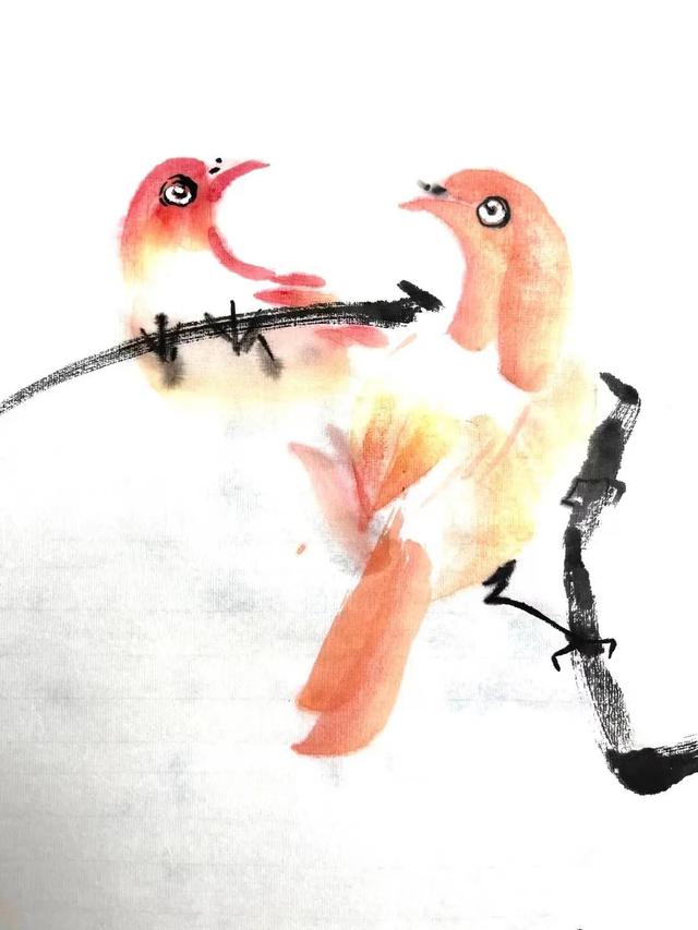 简单的鸟怎么画，如何画简易的小鸟（画家刘华：鸟的画法）