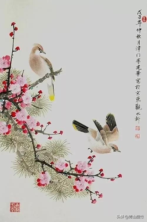 花鸟画作品欣赏，立体横幅小写意花鸟画100幅（精品花鸟画30幅，欣赏）