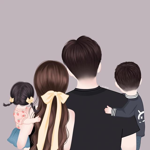 简笔画一家三口，一家三口简笔画画法大全（一家三口或一家四口头像2）