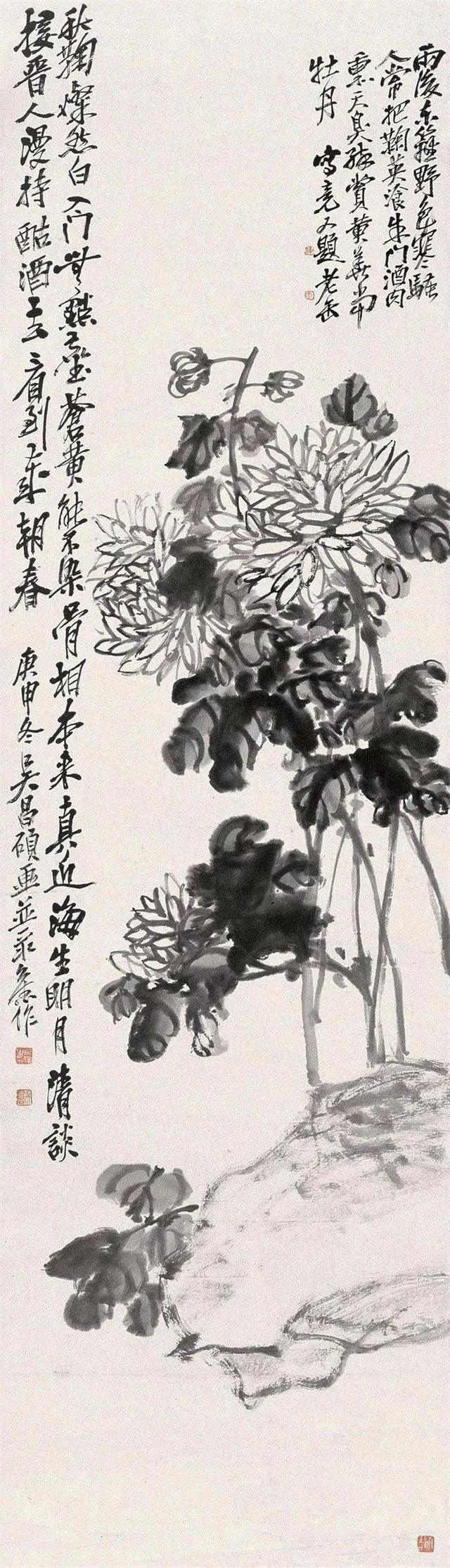 吴昌硕作品欣赏，吴昌硕晚年的花鸟册页欣赏（腕底风雷——吴昌硕书画200幅超高清合集）